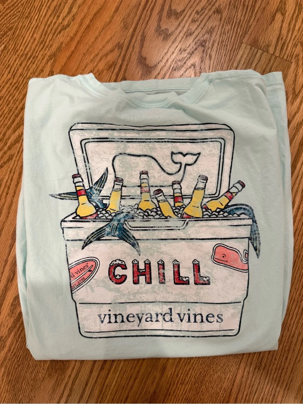 Vineyard Vines Men's 'Chill' Pocket Graphic T-Shirt - Light Aqua - XXL
